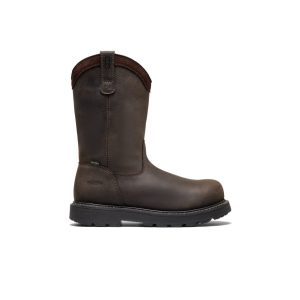 Men's Cincinnati Pull-On 90?? Heel Waterproof Work Boot (Carbon Toe) | Chocolate Brown/Black